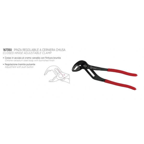 Pinza Chiave a Pappagallo Regolabile a Pulsante Pro mm 300 - Fumasi - immagine 2