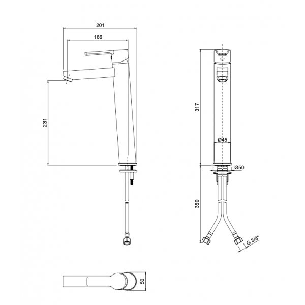 Miscelatore Lavabo Alto Serie Stile - OIOLI RUBINETTERIE - immagine 3
