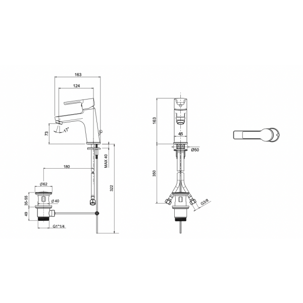 Miscelatore Lavabo Serie Stile Con Piletta 11/4" - OIOLI RUBINETTERIE - immagine 3