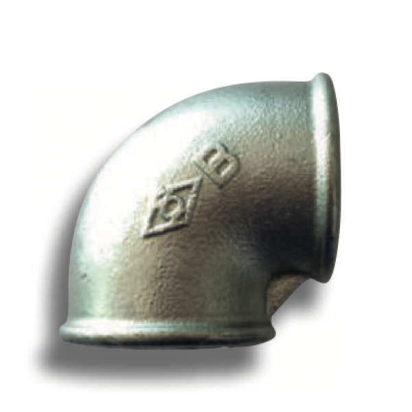90 Gomito a 90° FF Zincato Ghisa - BRAND FITTINGS