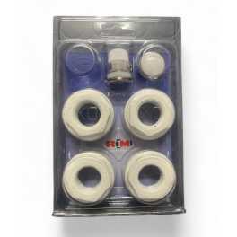 Kit in blister universale tappi per radiatore in alluminio 1" x 1/2 con valvolina di sfiato