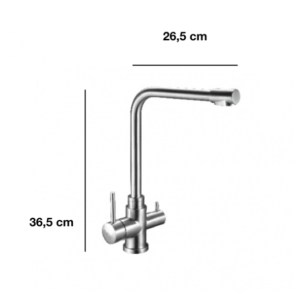 Miscelatore Lavello Cucina 9272 Inox 3 vie per acqua depurata - Fromac - immagine 2