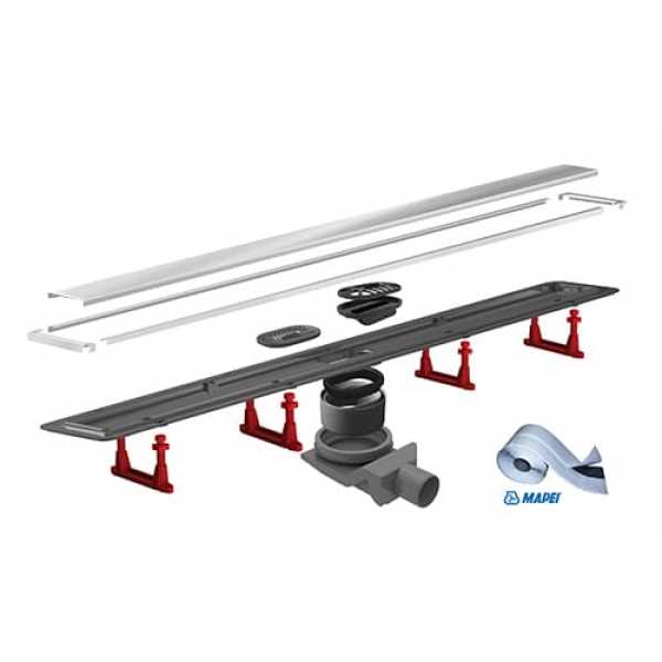 Canalina Doccia pavimento confluo compact line 65 cm acciaio - Pestan