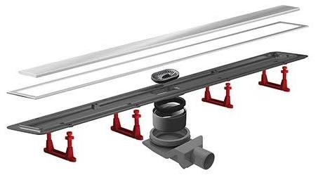 Canalina Doccia pavimento confluo compact line 55 cm acciaio - Pestan