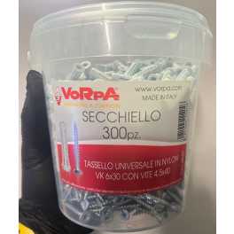 Box secchiello 300 pz tassello universale con vite 6 x 30 - Vorpa