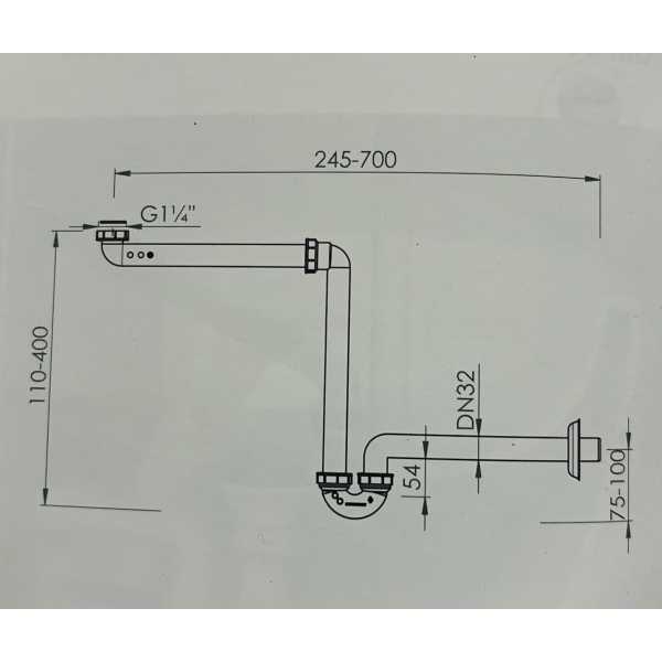 Sifone salvaspazio per lavabo 11/4" X 32 Autopulente in ABS Bianco - LB PLAST - immagine 2