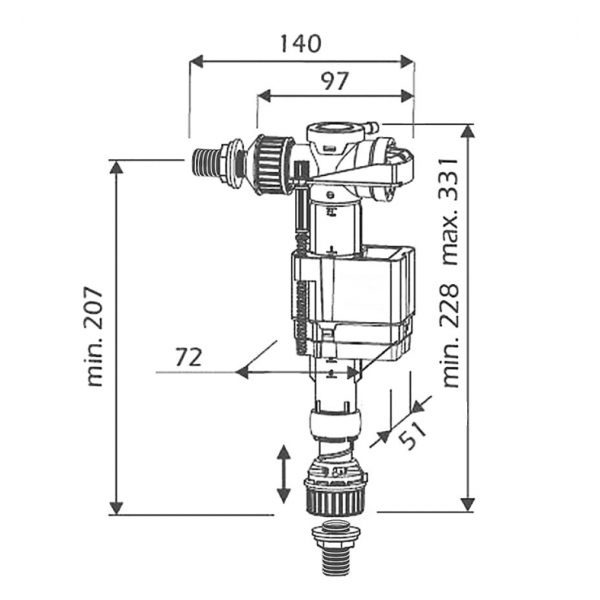 Galleggiante 3/8 DUALFILL 2 in 1 Universale - Bampi - immagine 2
