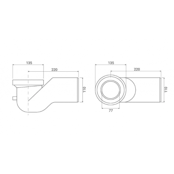 Curva Tecnica per vasi wc filo muro scarico 110 - immagine 3