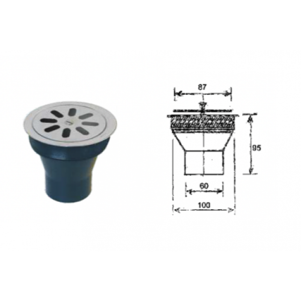 Tappo Grigliato in acciaio inox per pozzetto D. 100