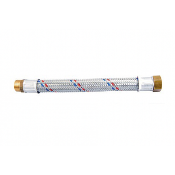 Tubo Flessibile Antivibrante MF 1" in acciaio zincato. Varie Lunghezze 30 40 50 60 70cm