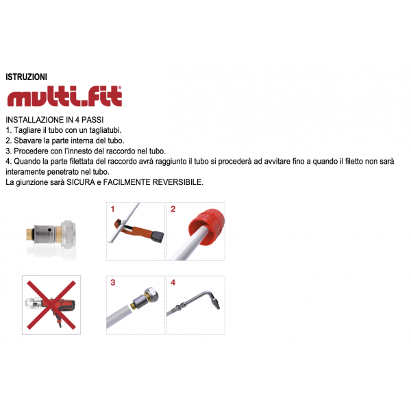 Raccordo Multifit 1/2 per tubo Multistrato da 16 o 20 - ITAP - immagine 2