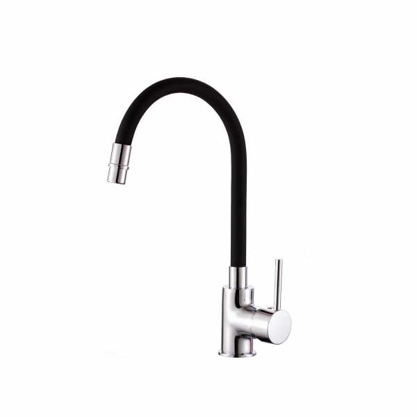 Miscelatore Lavello Cucina con canna flessibile nero