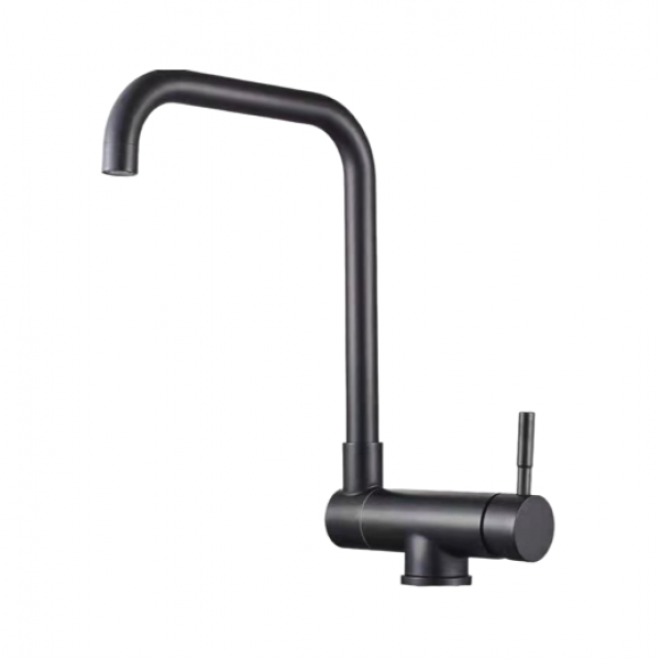 Miscelatore Lavello Cucina Con Canna Abbattibile sottofinestra Nero opaco