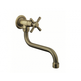 Rubinetto con canna a snodo in ottone da 1/2 a Vitone con Maniglia 4 punte - MCB