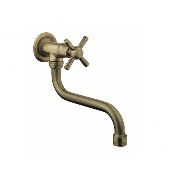 Rubinetto con canna a snodo in ottone da 1/2 a Vitone con Maniglia 4 punte - MCB