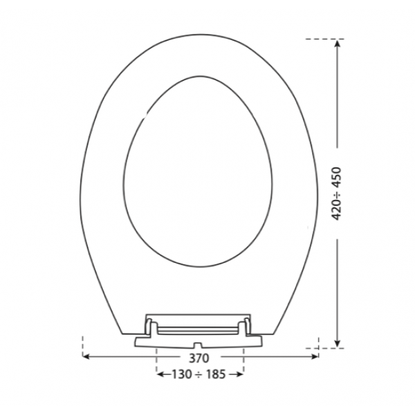 SEDILE PER WC POLIPROPILENE UNIVERSALE BIANCO - ATLANTIC - immagine 2