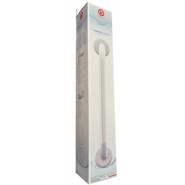Maniglione per disabili in acciaio inox bianco (varie lunghezze) 30 45 60 80 cm