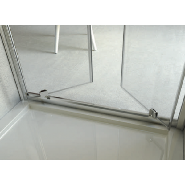 Porta Doccia Saloon 2 Ante 100cm H.198 cm in alluminio e vetro temperato da 6mm - CONTEMPORARY Pivot 2 - immagine 3