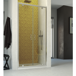 Porta Doccia Saloon 2 Ante 130cm H.198 cm in alluminio e vetro temperato da 6mm - CONTEMPORARY Pivot 2