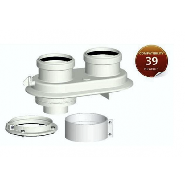 Kit Scarico Fumi Sdoppiato 80 per Caldaia a Condensazione Universale - Stabile