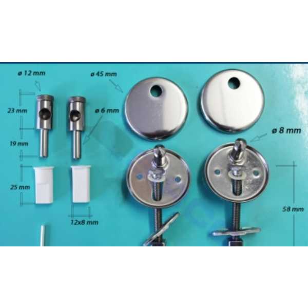 Coppia cerniera in acciaio inox universale modello zero M per copriwater termoindurente - immagine 4