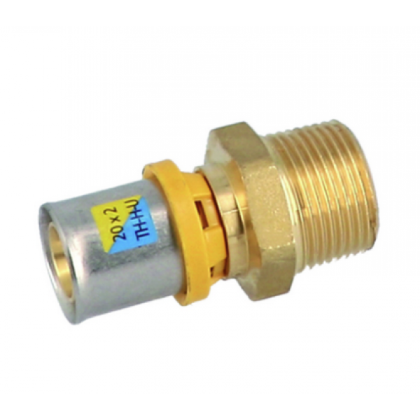 Raccordo Maschio 1/2 x 16 a pressare per Tubo multistrato Acqua e Gas - General Fittings