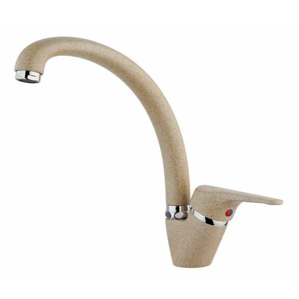 Miscelatore Lavello Cucina Serie Nuvola Canna Orientabile Fragranite Avena - Piralla