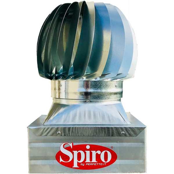 Comignolo originale Spiro in acciaio zincato base quadrata 42 x 42