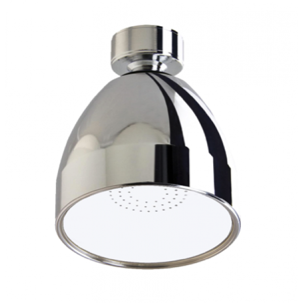 Soffione Doccia cromato/bianco Anticalcare con economizzatore d' acqua e Snodo da 1/2 - Siroflex