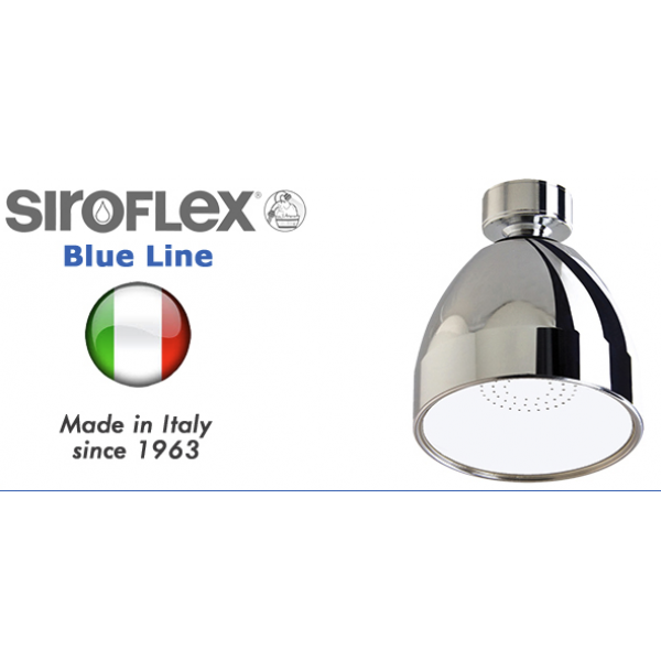 Soffione Doccia cromato/bianco Anticalcare con economizzatore d' acqua e Snodo da 1/2 - Siroflex - immagine 3