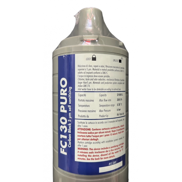 Fc130 Puro Filtro Acqua Carbon Block auto Sanificante Attacco Rapido Osmosi Inversa - immagine 2