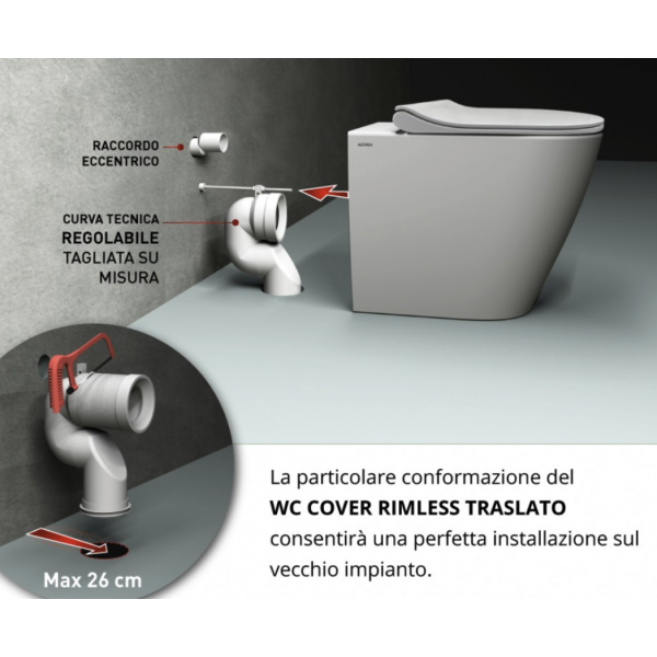 Vaso Cover Rimless traslato filo muro - Althea - immagine 3