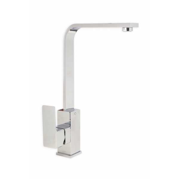 Miscelatore Lavello Cucina squadrato canna piatta girevole
