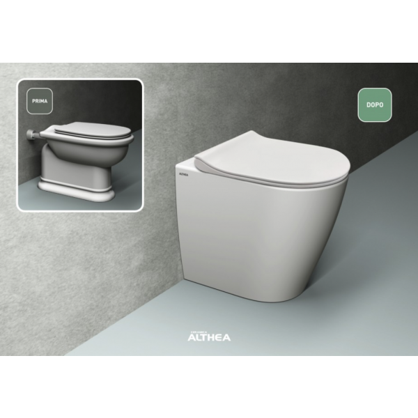 Vaso Cover Rimless traslato filo muro - Althea - immagine 2