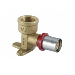 Gomito F con staffa 20 x 1/2 Multistrato a Pressare