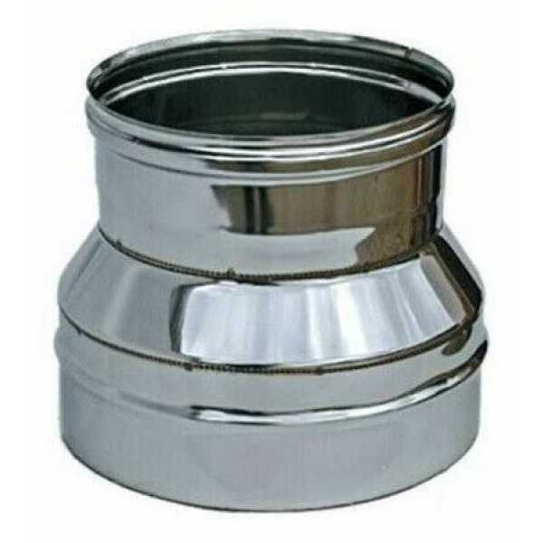 Riduzione da 100 Maschio x 80 Femmina monoparete in Acciaio Inox