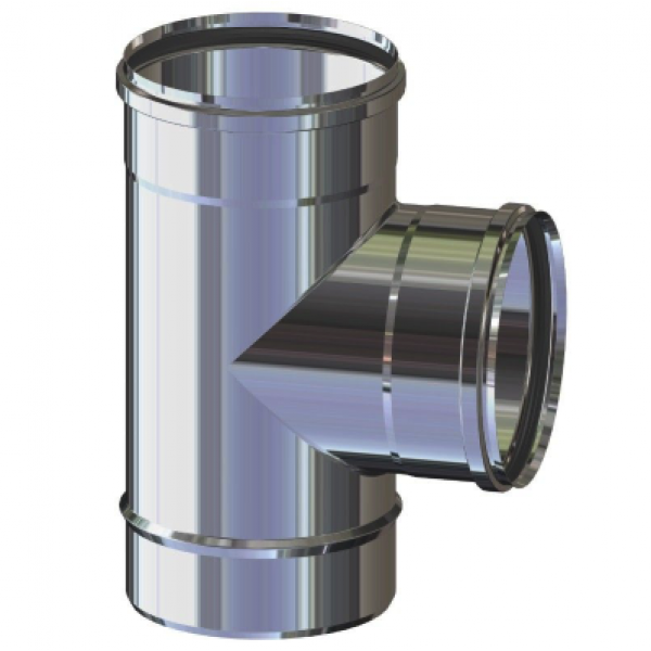 Tee T attacco Femmina da 80 monoparete in Acciaio Inox