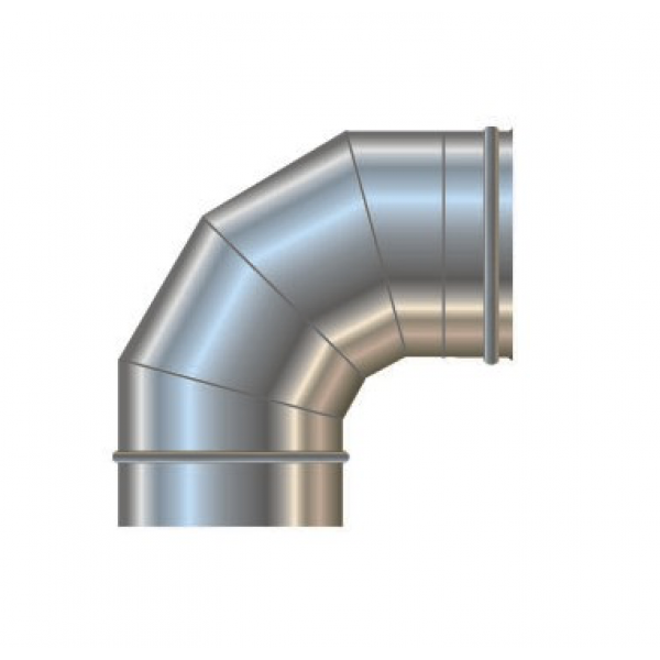 Curva 90° chiusa da 80 monoparete in Acciaio Inox