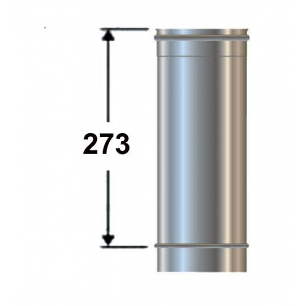 Tubo 0,33 m da 80 monoparete in Acciaio Inox