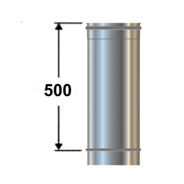 Tubo 0,50 m da 80 monoparete in Acciaio Inox