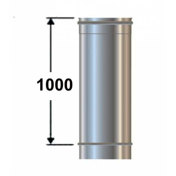Tubo 1 metro da 80 monoparete in Acciaio Inox