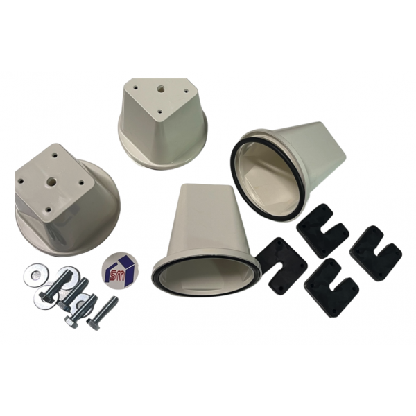 Supporti antivibranti a pavimento 4 pezzi mod. a cono altezza 9,5cm