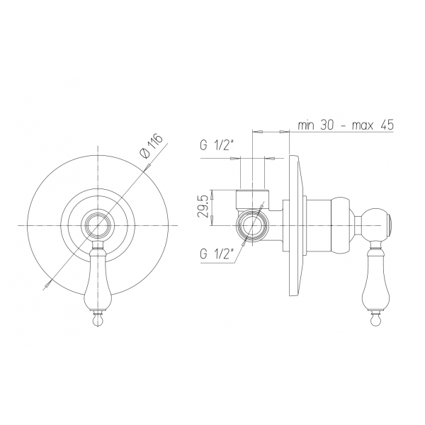 Miscelatore Doccia incasso Serie Tosca - Jacuzzi - immagine 2