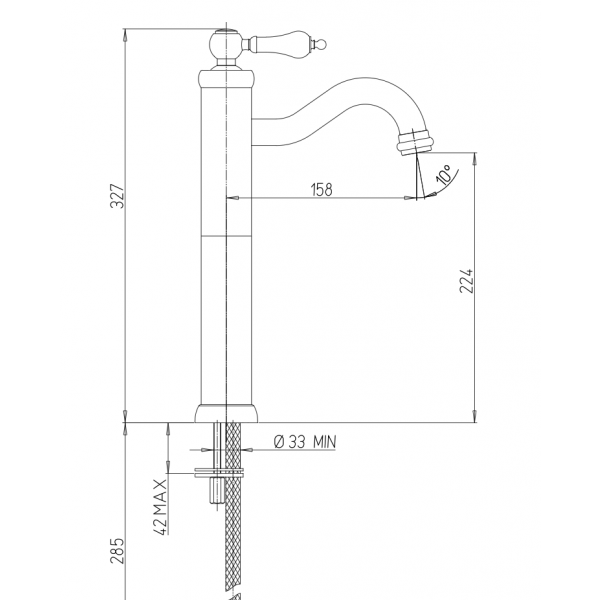 Miscelatore Monoforo Lavabo Alto Serie Tosca - Jacuzzi - immagine 2