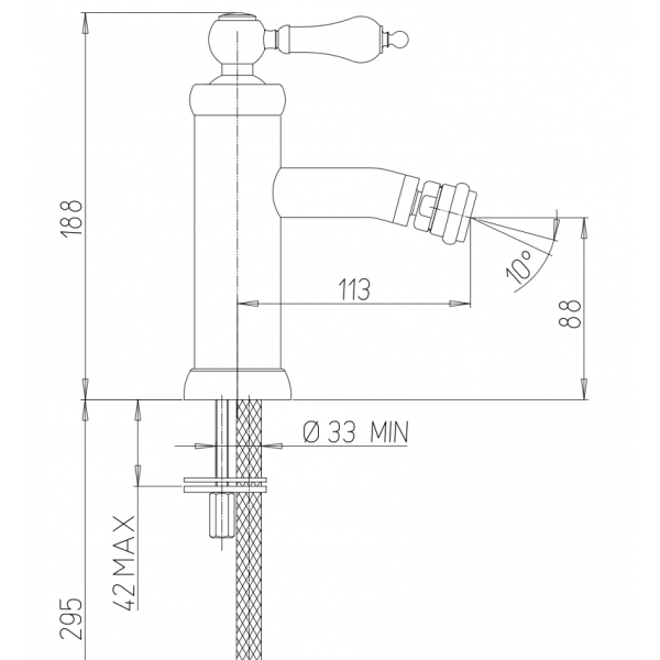 Miscelatore Monoforo Bidet Serie Tosca - Jacuzzi - immagine 2