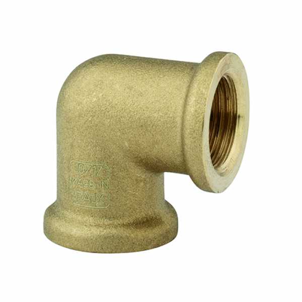 Gomito a 90° ff in ottone giallo (Varie Misure)