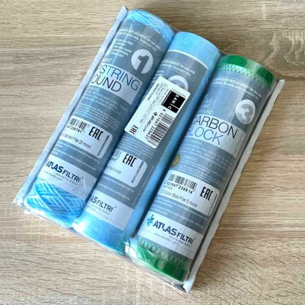 Kit 3 cartucce per Impianto Osmosi Inversa Oasis Trio - Atlas Filtri - immagine 2