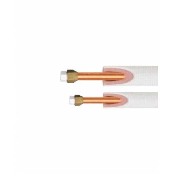 Tubo Rame condizionamento doppio 1/4 e 3/8 x 0,80 con cartella finale - 5 metri - immagine 2