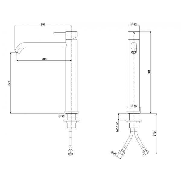Miscelatore Lavabo Alto Serie Micro - OIOLI RUBINETTERIE - immagine 2