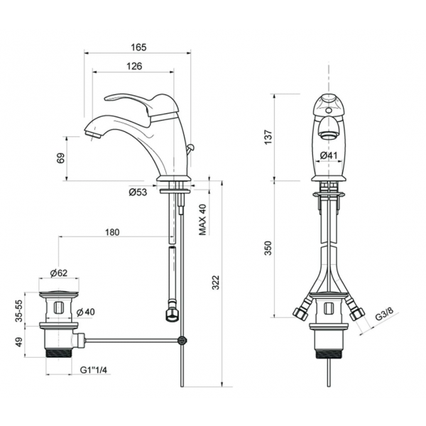 Miscelatore Bidet Serie Arcana Con Piletta 11/4" - OIOLI RUBINETTERIE - immagine 2